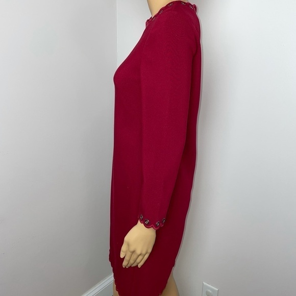 Kate Spade Burgundy Shift Dress – Scalloped Detail, Size 2 (Fits Small) - Picture 9 of 13